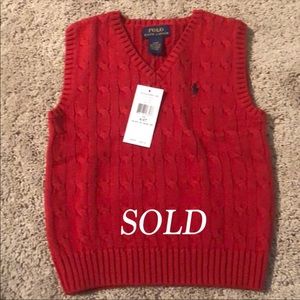 SOLD Brand new  red polo vest in time for fall